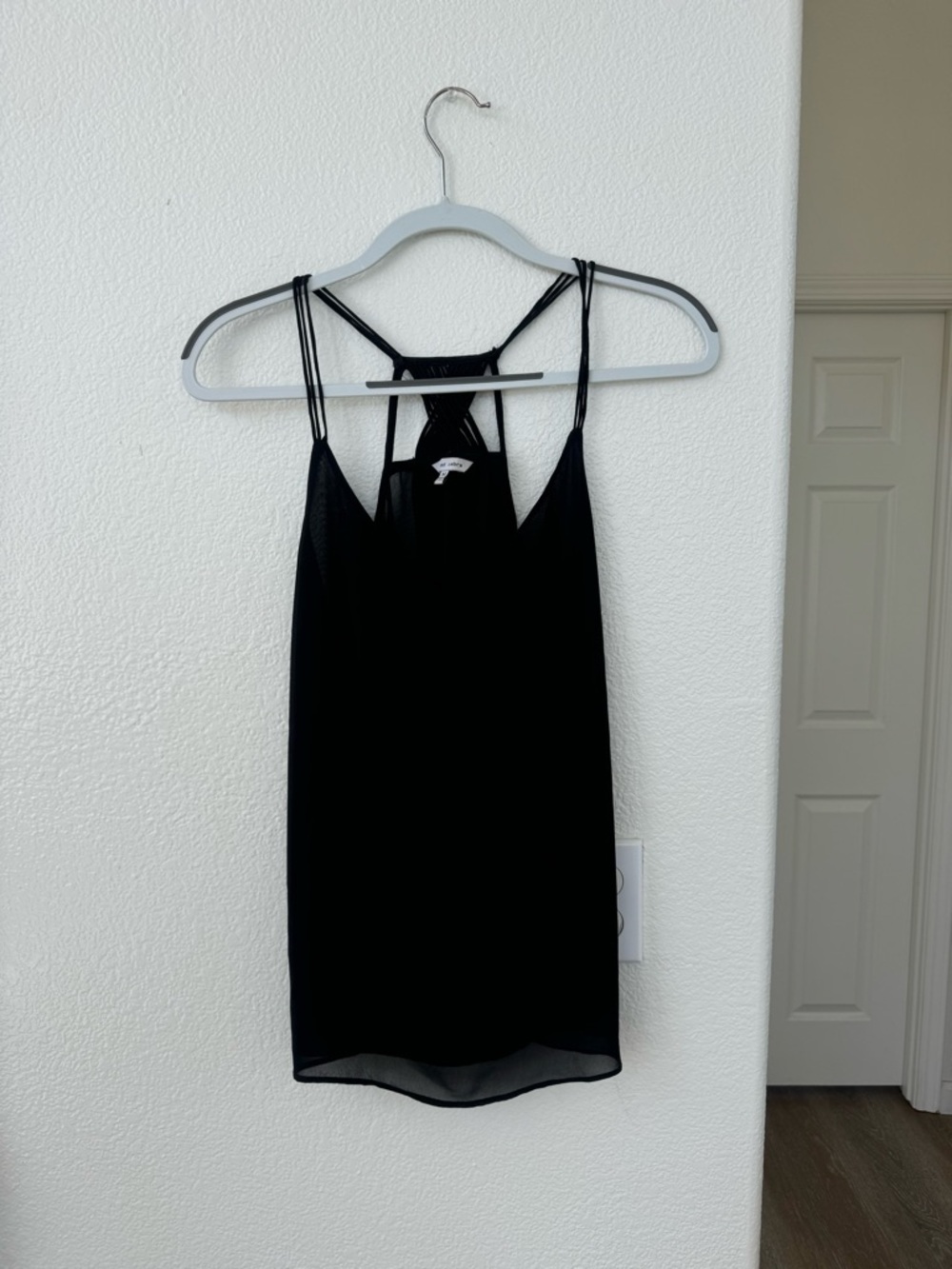 Naked Zebra Black Multi-Strap Sheer Tank Women’s Size Medium